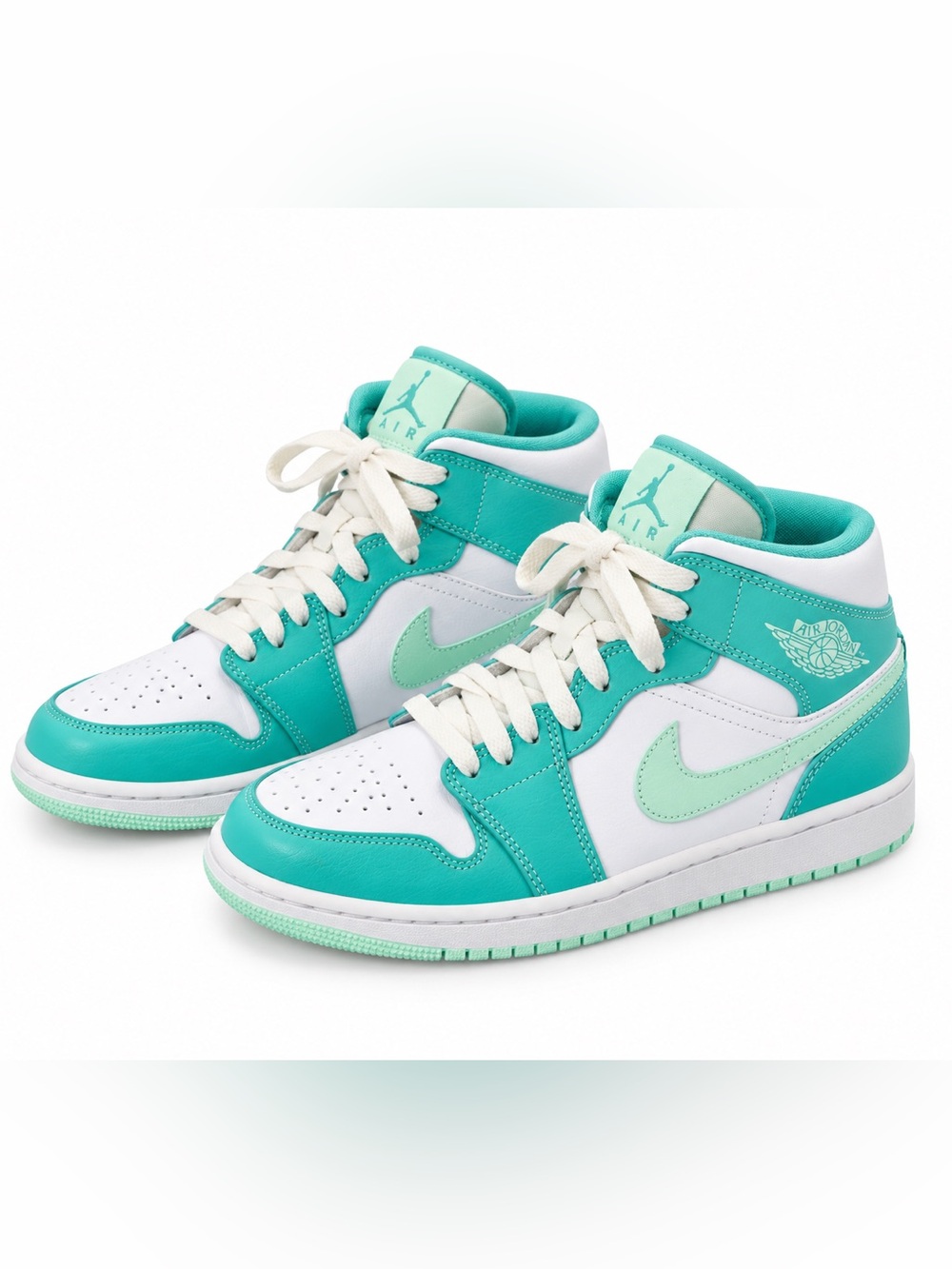 Jordan 1 Mid Aqua Mint White Sneakers Women’s Size 7